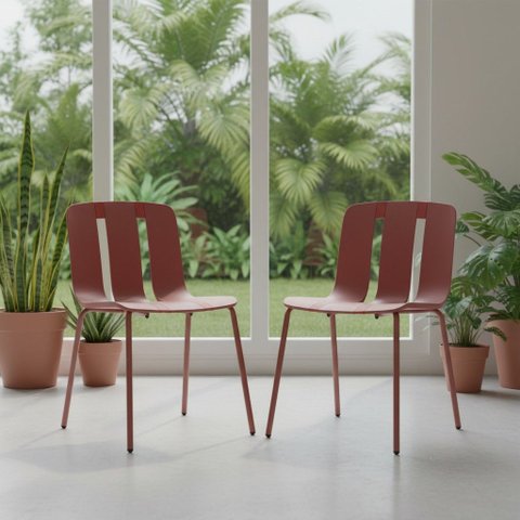 Kit 2 Cadeiras Frisada Área Externa Proteção UV Linea Rivatti