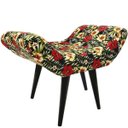 Ver imagem 1 de Puff Decorativo Elegance Jacquard Floral Vermelho