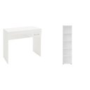 Ver imagem 2 de Conjunto de Escritório 2 Peças 1 Escrivaninha Cooler e 1 Estante com 5 Prateleiras Multy Branco