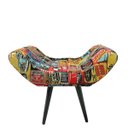 Ver imagem 2 de Puff Decorativo Elegance Jacquard Retro Cars