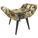 Ver imagem 1 de Puff Decorativo Elegance Jacquard Retro Cars Bege