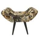 Ver imagem 2 de Puff Decorativo Elegance Jacquard Retro Cars Bege
