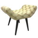 Ver imagem 1 de Puff Decorativo Elegance Jacquard Capitonê Bege
