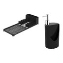 Ver imagem 1 de Kit Pia 2 Peças Escorredor + Dispenser Preto Coza Brinox