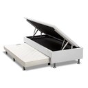 Ver imagem 1 de Cama Box Baú Solteiro com Auxiliar Espuma Sintético Branco 56x78x188