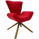 Ver imagem 2 de Poltrona Elegance Base Giratória Ferro e Madeira Sued Vermelho