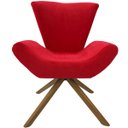 Ver imagem 1 de Poltrona Elegance Base Giratória Ferro e Madeira Sued Vermelho