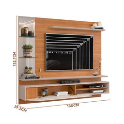 Painel Para TV Quarto 60 Polegadas Com Espelho Carvalho Nobre Griz Risa Shop JM - 4 Painel Para TV Quarto 60 Polegadas Com Espelho Carvalho Nobre Griz Risa Shop JM - 4