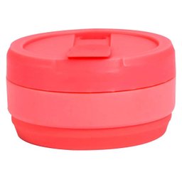 Copo Retrátil Dobrável de Silicone Coral - 2