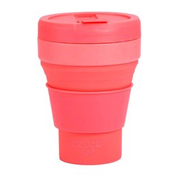 Copo Retrátil Dobrável de Silicone Coral - 1