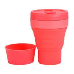 Copo Retrátil Dobrável de Silicone Coral - 3