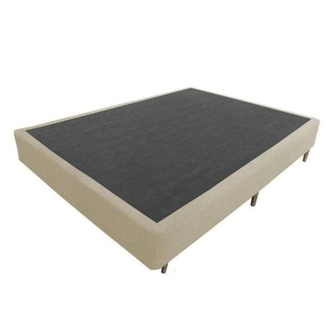 Cama Base Box Casal Bege Suede 38x138x188