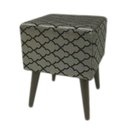 Ver imagem 1 de Puff Angel Quadrado Jacquard Luxo Prata com Preto Geométrico