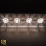 Kit 6 Spot Cristal de Embutir Banheiro Sala Ac974 + Led Branco Quente 3w - 5
