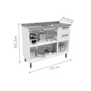 Ver imagem 3 de Balcão de Cozinha c/ Pia Múltipla 6015 3 Portas 2 Gavetas Branco/Preto - Bertolini