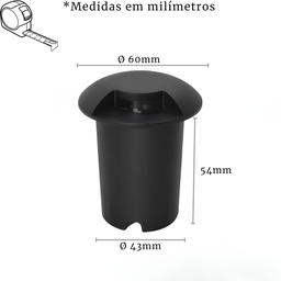 Kit 5 Spot para Piso Embutido Preto Led 1w 3000k Balizador Acl79 - 7