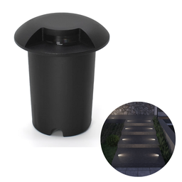 Kit 5 Spot para Piso Embutido Preto Led 1w 3000k Balizador Acl79 - 1