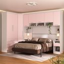 Ver imagem 1 de Quarto Modulado Queen de Canto com Guarda-roupas Maleiro e Cabeceira Alpes Master Luciane Móveis