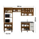 Ver imagem 4 de Cozinha Compacta Laura 7 Portas 3 Gavetas com Vidro 100% Mdf Freijo/off White - Mx Móveis