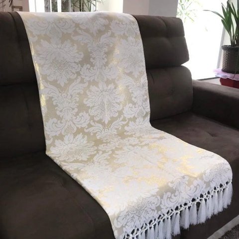 Manta de Sofá Jacquard Luxo Dourado 190x140
