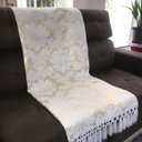 Ver imagem 1 de Manta de Sofá Jacquard Luxo Dourado 190x140