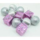 Ver imagem 5 de Kit 44 Peças Tubo Natalino Árvore de Natal Prata e Rosa 5cm