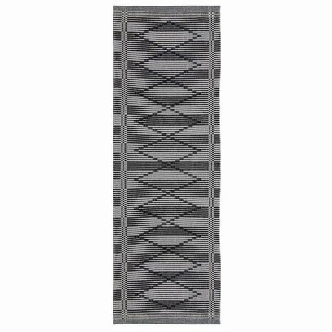 Passadeira Artesão Preto com Bege 47cm x 140cm
