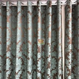 Cortina Jacquard Blackout Marrom com Verde 5,60M x 2,70M - 1