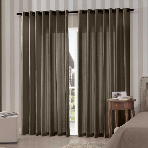 Cortina Rústica 3.60m x 1.70m Pantex Bella Janela - Caqui - 1