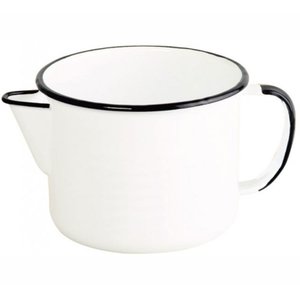 Caneca Aço Esmaltado 12cm 1 Litro com Bico Branca Ewel 17.003