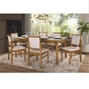 Ver imagem 1 de Conjunto De Sala De Jantar Bella 160 Vidro Acabamento Champagne