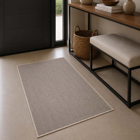 Passadeira Sisal Sala Quarto Alto Padrão Buzios Camburi:Bege Verde/0,50x1,00m