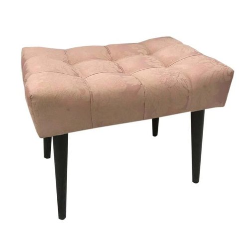 Puff Capitonê Luxo Jacquard Rosê Medalhão