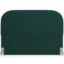 Ver imagem 3 de Cabeceira Cama Box Casal 195cm Lanna com Puff Recamier Doha W01 Bouclê Verde - Lyam Decor