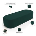 Ver imagem 6 de Cabeceira Cama Box Casal 195cm Lanna com Puff Recamier Doha W01 Bouclê Verde - Lyam Decor