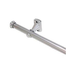 Kit varão para cortina 2,40mts cromado 28mm compacto sala / quarto - 1