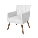Ver imagem 1 de Poltrona Cadeira Decorativa Estofada para Consultório Onix Corano Branco - Lm Decor
