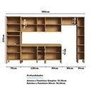 Ver imagem 4 de Armário de Cozinha com Balcão e Tampo 16 Portas 3 Gavetas Nice Fresado 100% Mdf Amêndoa/Off White - 