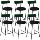 Ver imagem 1 de Kit 06 Banquetas Baixa Bar Cozinha e Sala de Jantar Milão L02 Facto Verde Linho Chumbo - lyam