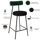 Ver imagem 4 de Kit 06 Banquetas Baixa Bar Cozinha e Sala de Jantar Milão L02 Facto Verde Linho Chumbo - lyam