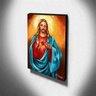 Quadro de Pintura Sagrado Coração de Jesus 80x60cm-1564 - 3