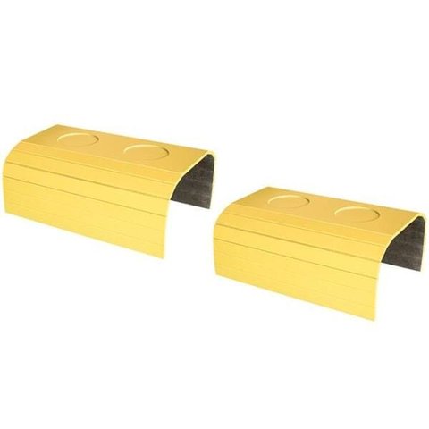 Kit 2 Bandejas Laqueada Porta Copos para Braço de Sofá Amarelo