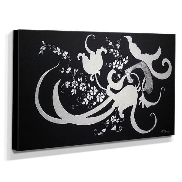Quadro de Pintura Tulipas Estilizadas 60x100cm-1043 - 2