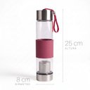 Ver imagem 5 de Garrafa de Vidro com Infusor de Chá 450ml Rosa