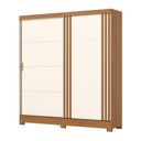 Ver imagem 2 de Guarda Roupa Solteiro 2 Portas de Correr Ripado 3 Gavetas Off White B353 Cinamomo