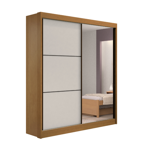 Roupeiro 2 Portas Athenas Cinamomo com Off White D'Doro
