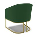 Ver imagem 4 de Cadeira Sala de Jantar Base Industrial Dourado Stella Veludo D03 - D'Rossi Cor Verde