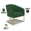 Ver imagem 5 de Cadeira Sala de Jantar Base Industrial Dourado Stella Veludo D03 - D'Rossi Cor Verde