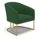 Ver imagem 1 de Cadeira Sala de Jantar Base Industrial Dourado Stella Veludo D03 - D'Rossi Cor Verde