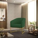 Ver imagem 6 de Cadeira Sala de Jantar Base Industrial Dourado Stella Veludo D03 - D'Rossi Cor Verde